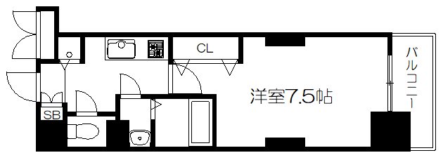 京都市南区吉祥院三ノ宮西町のマンションの間取り