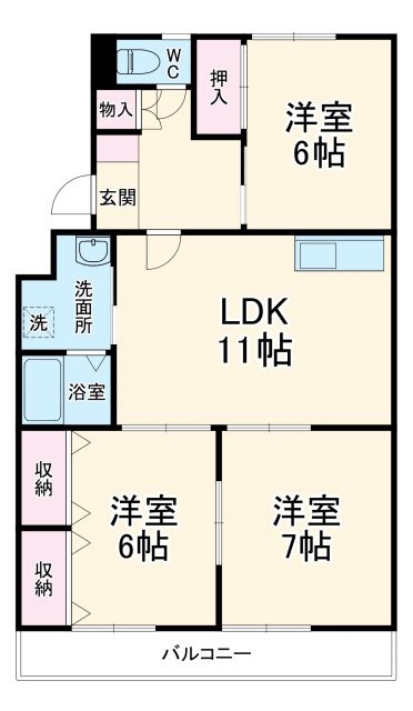 春日井市柏原町のマンションの間取り