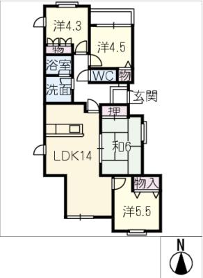 グローリアスヒルズ走井山公園弐番館301の間取り