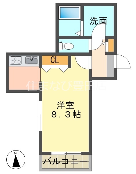 知立市宝町のアパートの間取り