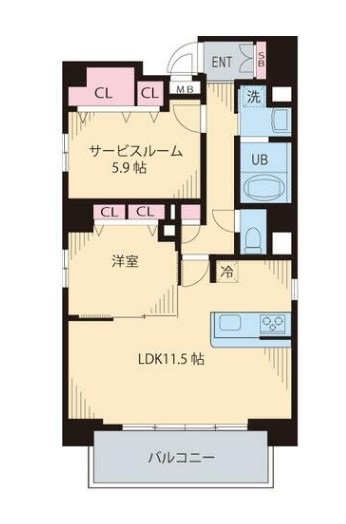 中野区東中野のマンションの間取り