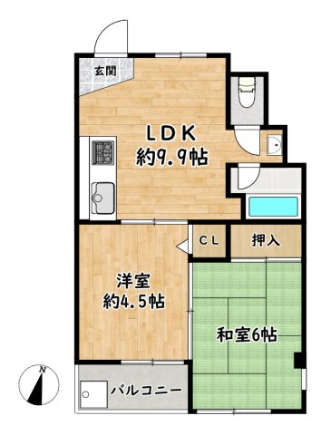 芦屋第一コーポラスの間取り