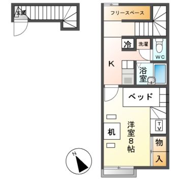 レオパレスＫitaichi　Ｗの間取り