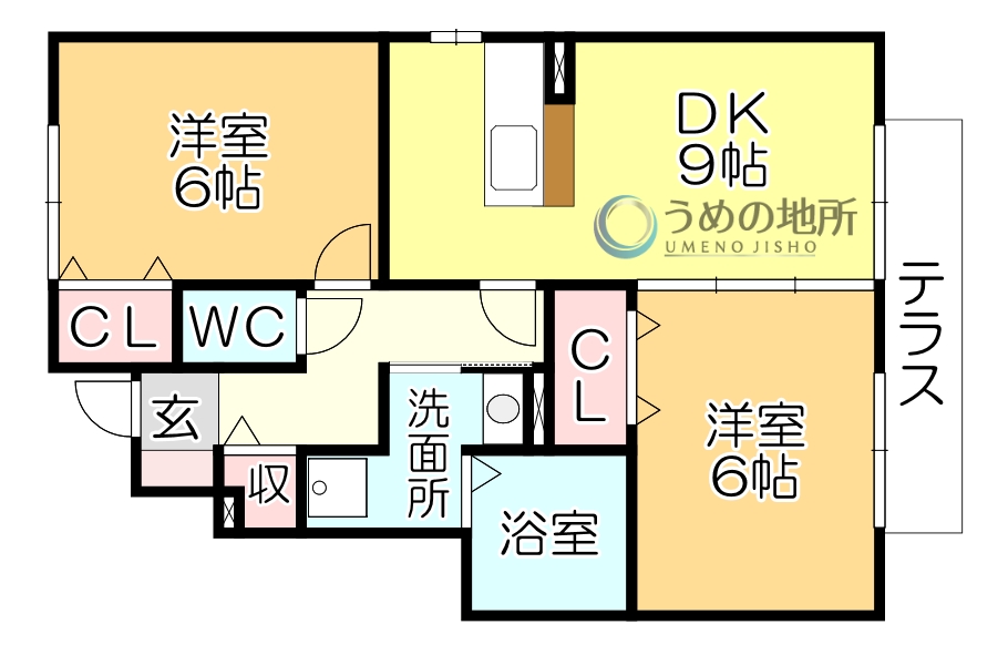 【ウィズテリアＢ棟の間取り】