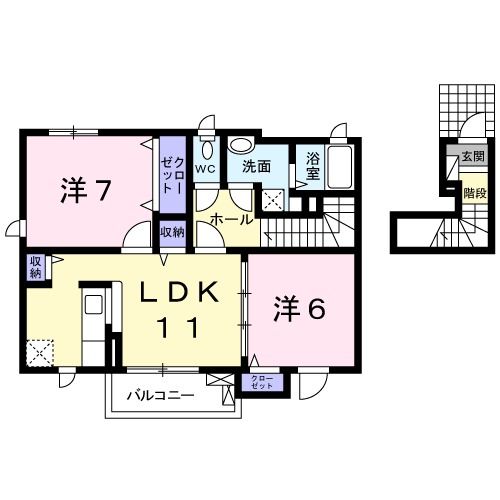 今治市大西町別府のアパートの間取り