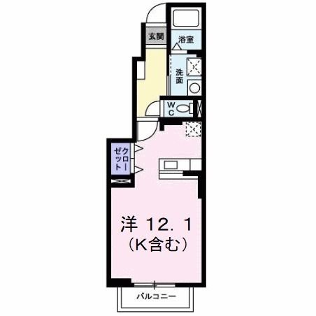 行橋市北泉のアパートの間取り