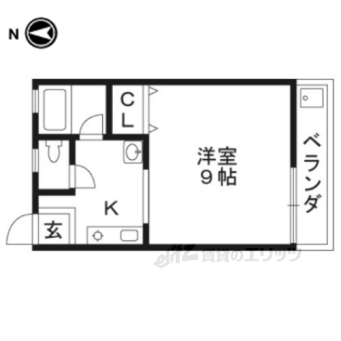 長岡京市馬場のアパートの間取り