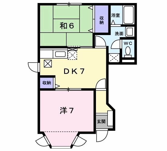 行橋市西泉のアパートの間取り