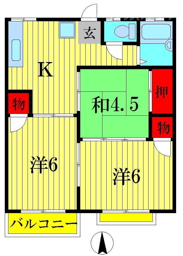 柏市十余二のアパートの間取り