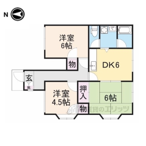 長浜市十里町のアパートの間取り