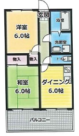 神戸市長田区房王寺町のマンションの間取り