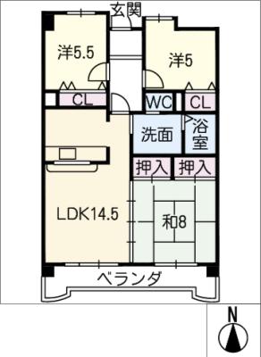 シティファミリー中小田井Ｂ棟の間取り