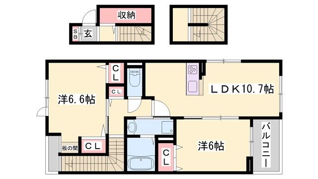 フェリア垣内の間取り