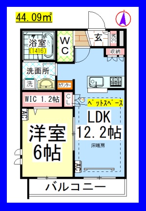 ＡＦ　ペット共生・仮）中央林間２丁目メゾン[新築ヘーベルメゾン]の間取り