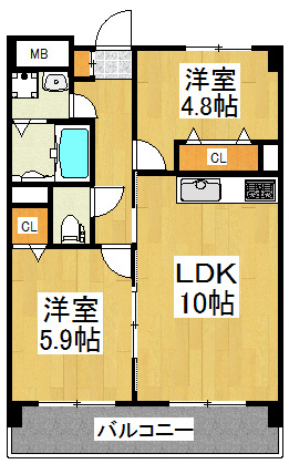 川崎市川崎区渡田のマンションの間取り