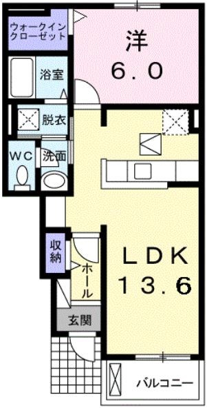 東近江市五個荘簗瀬町のアパートの間取り