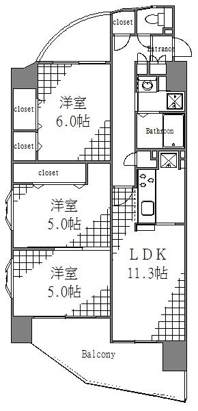 【江東区大島のマンションの間取り】