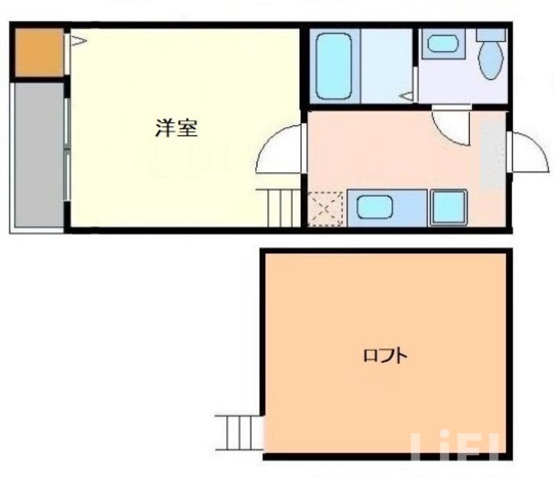 仙台市青葉区旭ケ丘のアパートの間取り