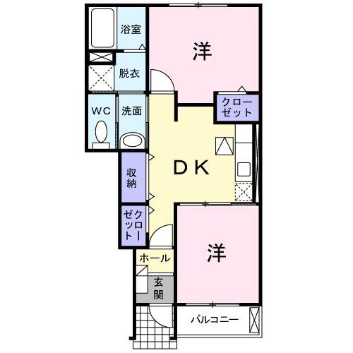 スプリング　ピ－チの間取り