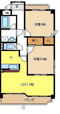 名古屋市南区芝町のマンションの間取り