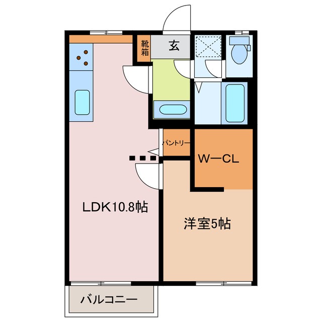 伊賀市平野清水のアパートの間取り