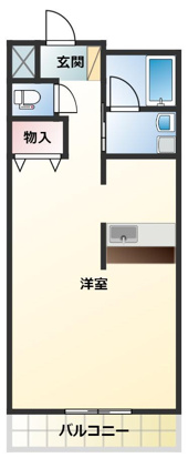 ＪＲ豊肥本線 新水前寺駅 徒歩24分 3階建 築26年の間取り写真
