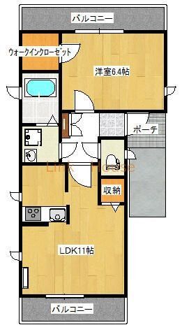 ＪＲ常磐線 金町駅 徒歩3分 2階建 築15年の間取り写真