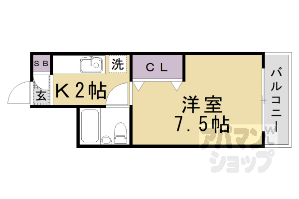 ヤングヴィレッジ嵯峨の間取り写真