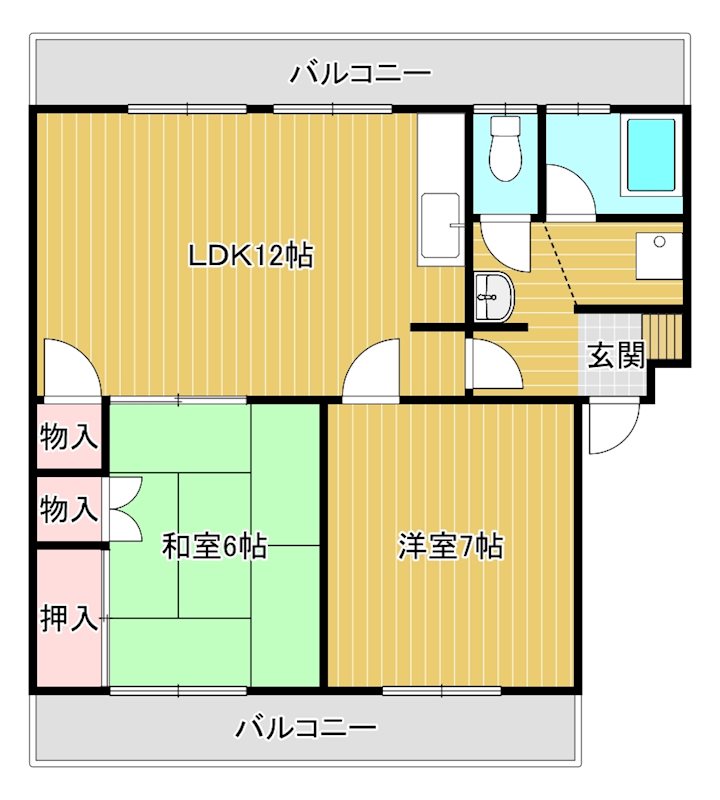 河西マンションの間取り