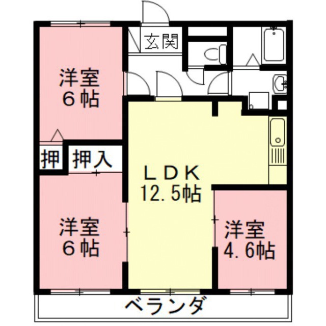 シャンブル西岐阜の間取り