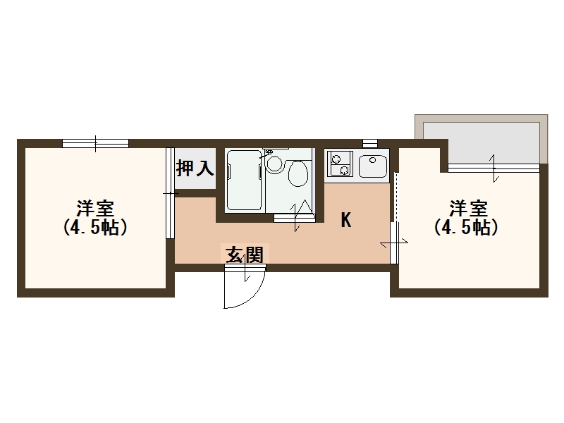 大阪市住之江区御崎のマンションの間取り