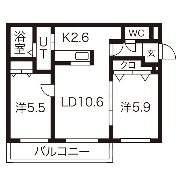 札幌市西区山の手五条のマンションの間取り