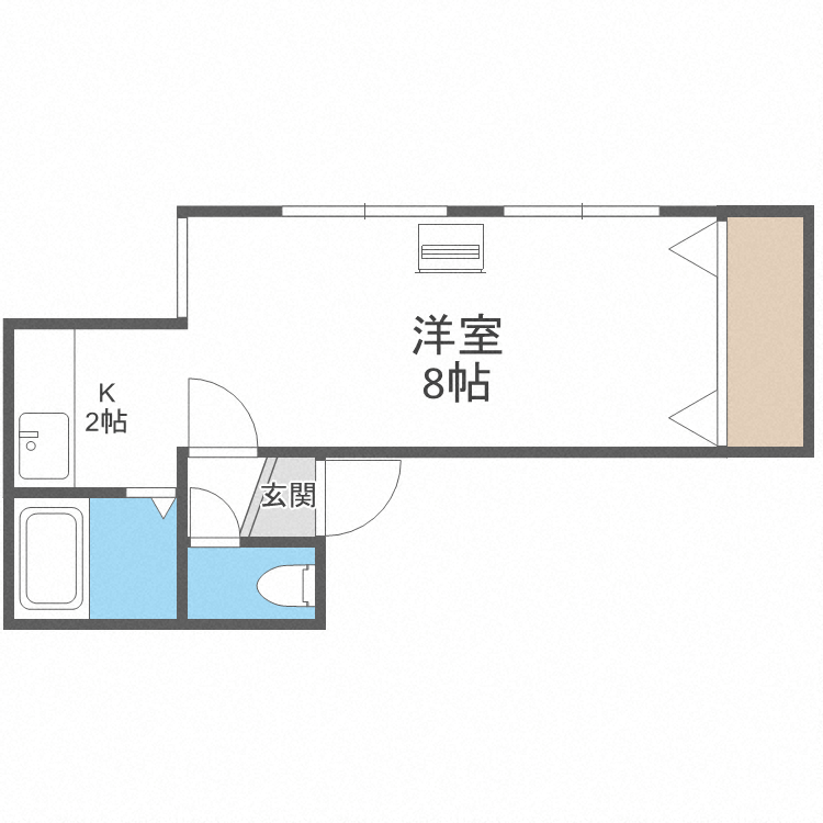 札幌市中央区南十条西のアパートの間取り