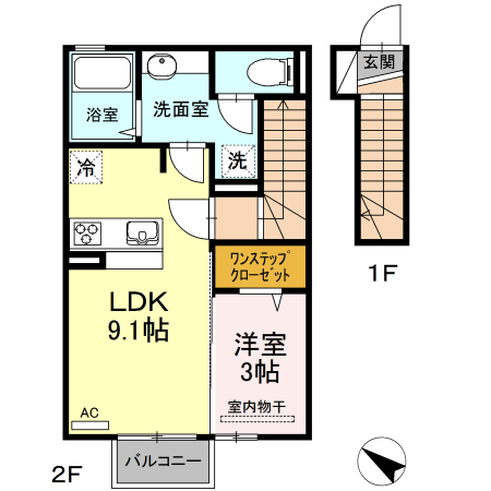 プレジール泉Cの間取り