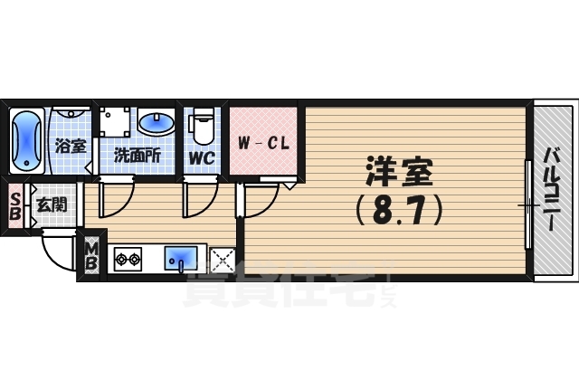 西宮市江上町のアパートの間取り