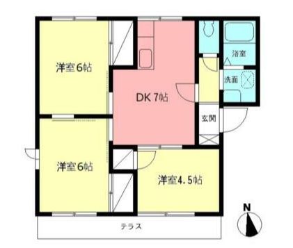 小田原市矢作のアパートの間取り