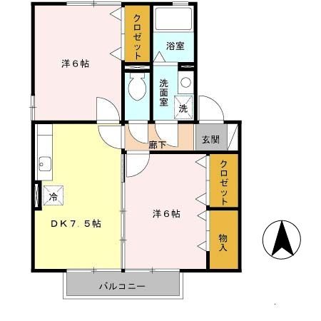 海南市重根東のアパートの間取り