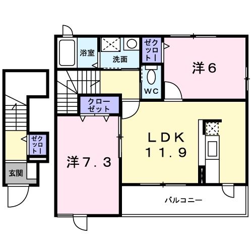 上田市秋和のアパートの間取り