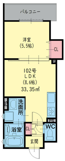 【寝屋川市日之出町のアパートの間取り】