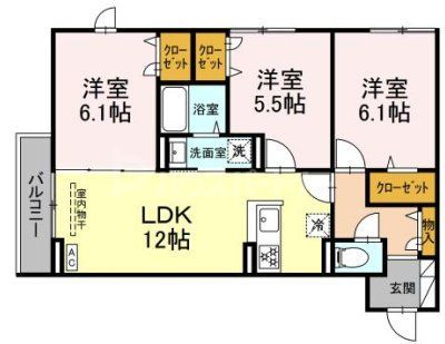 足立区扇のアパートの間取り