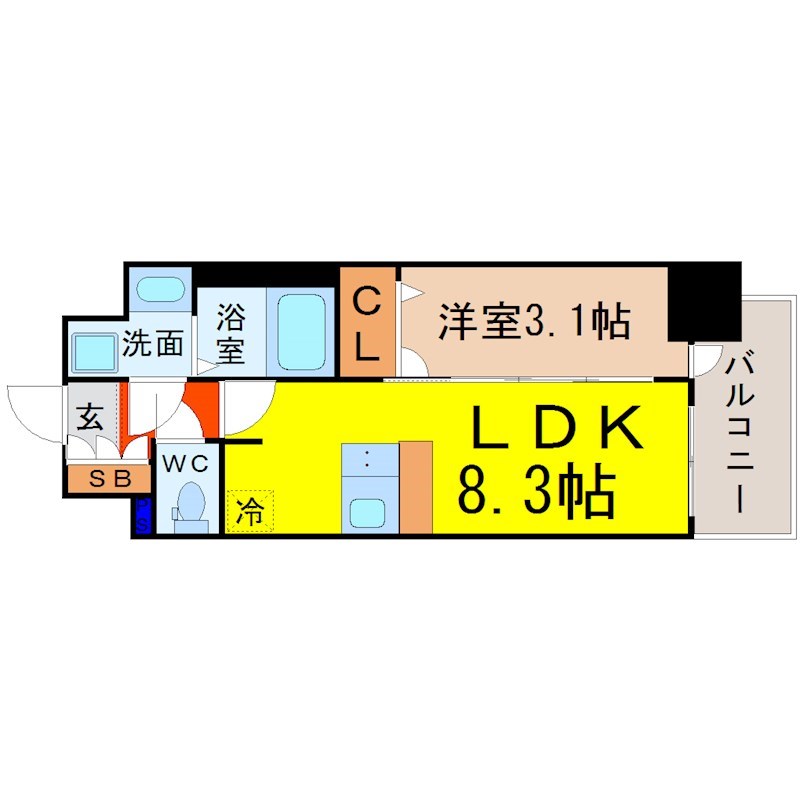 プレサンスＳＡＫＡＥフロントの間取り