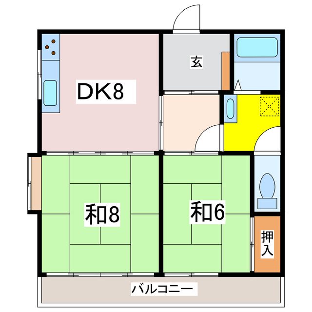 花園コーポの間取り