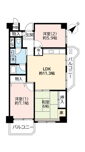 ＵＲ武庫川の間取り