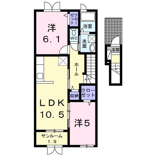 サンプラザ新崎Ｂの間取り