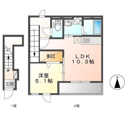 つくば市大曽根のアパートの間取り