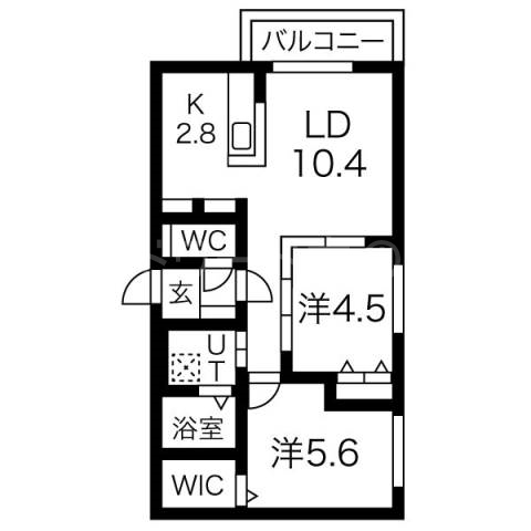 札幌市東区北三十四条東のマンションの間取り