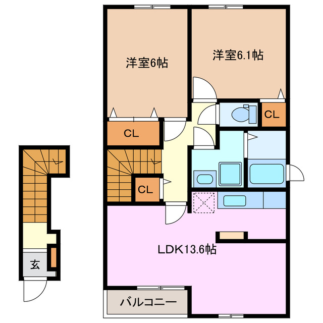 津市神納町のアパートの間取り