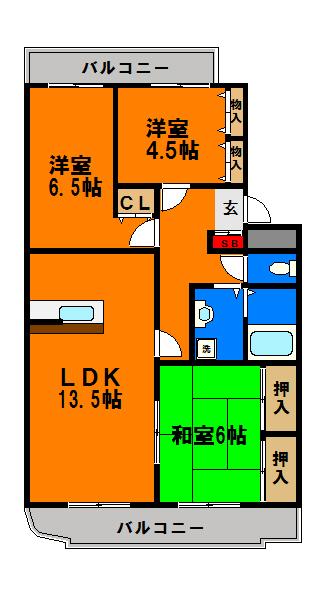 エコガーデン　Ａ棟の間取り