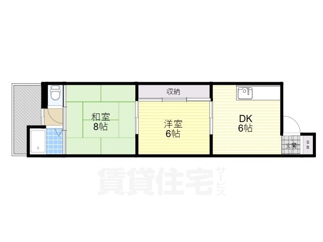 第1寺貞ハイツの間取り