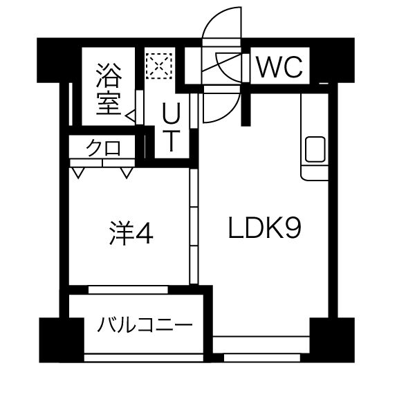 札幌市西区八軒一条東のマンションの間取り